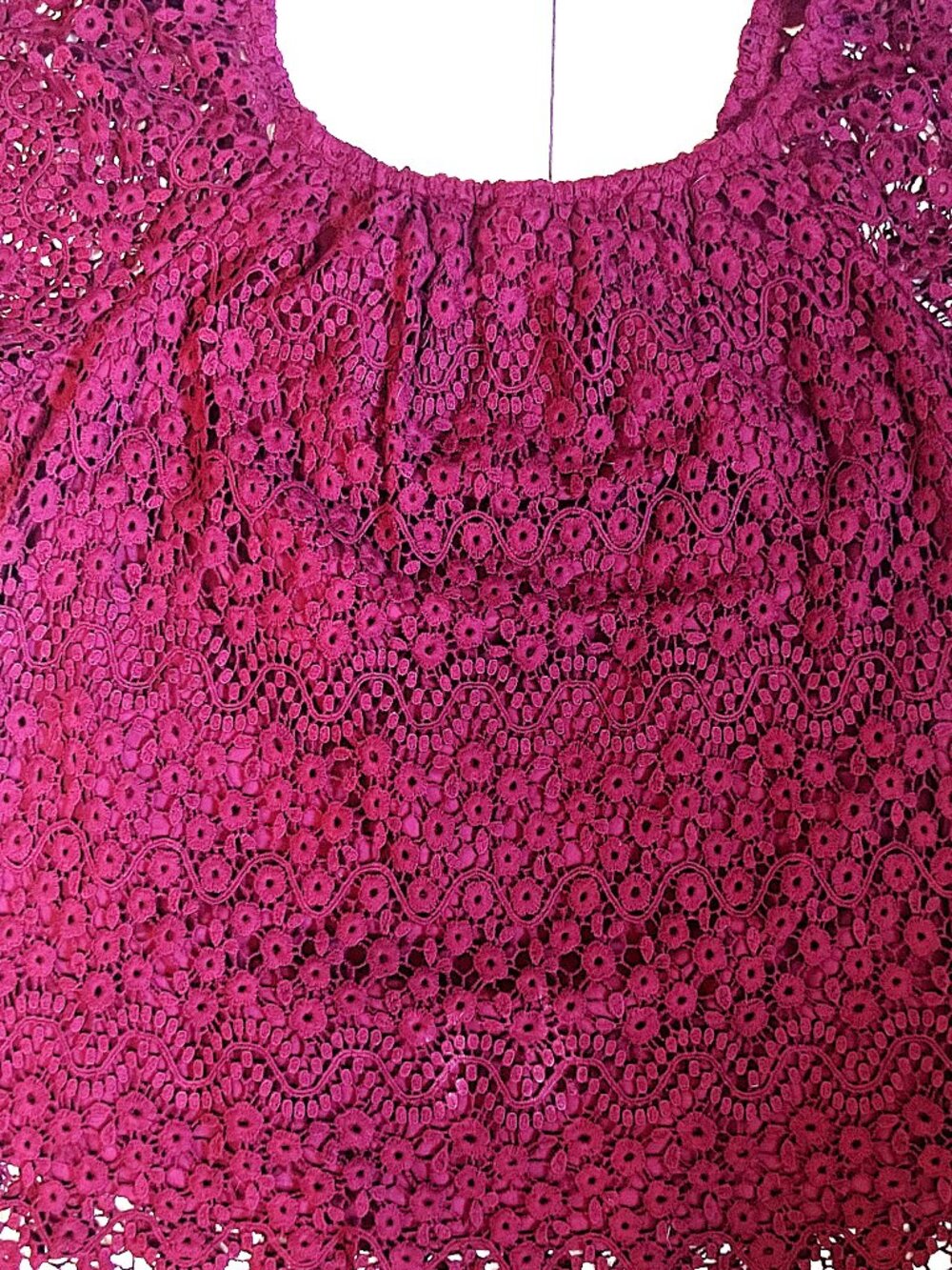BOHO Style Burgundy Lace Tunic Size Women's Medium